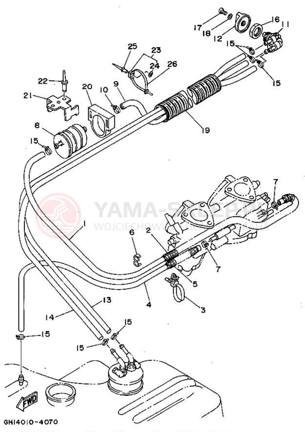 Schemat "Układ paliwowy" do Yamaha WAVE RAIDER RA700S
