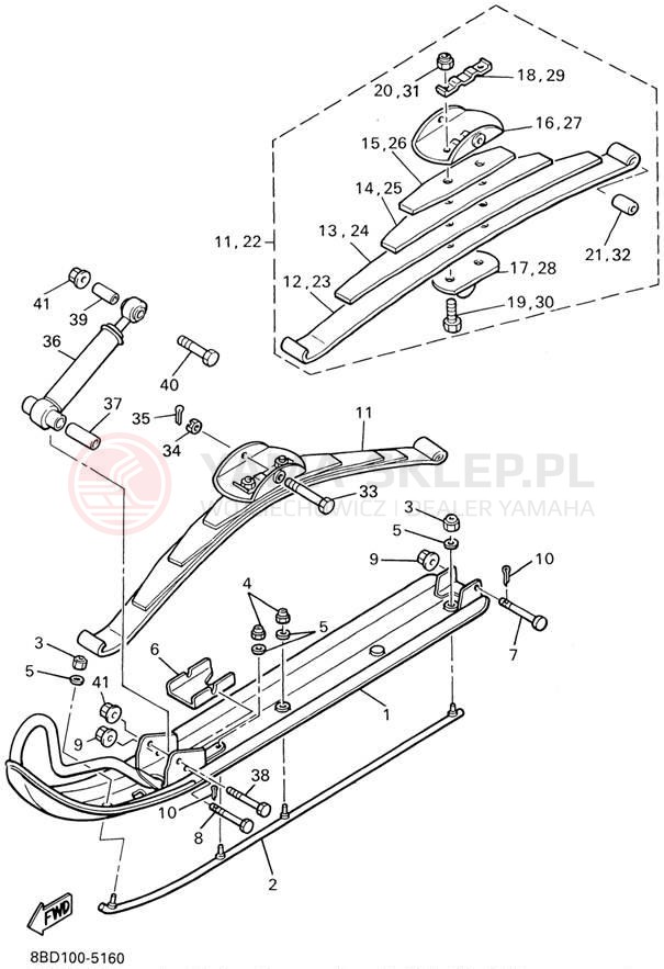 Schemat "płozy" do Yamaha BRAVO LT BR250TD