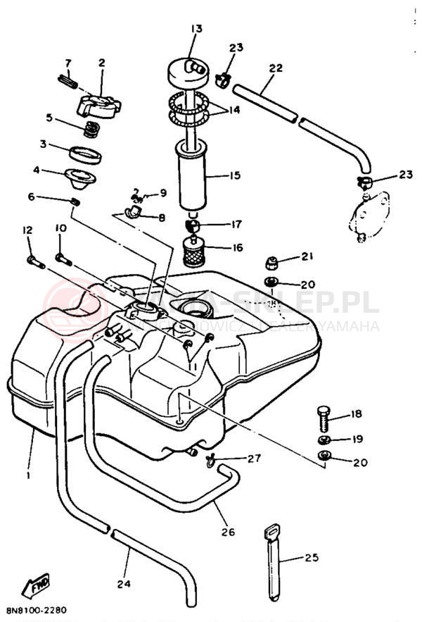 Schemat "zbiornik paliwa" do Yamaha XLV XL540N