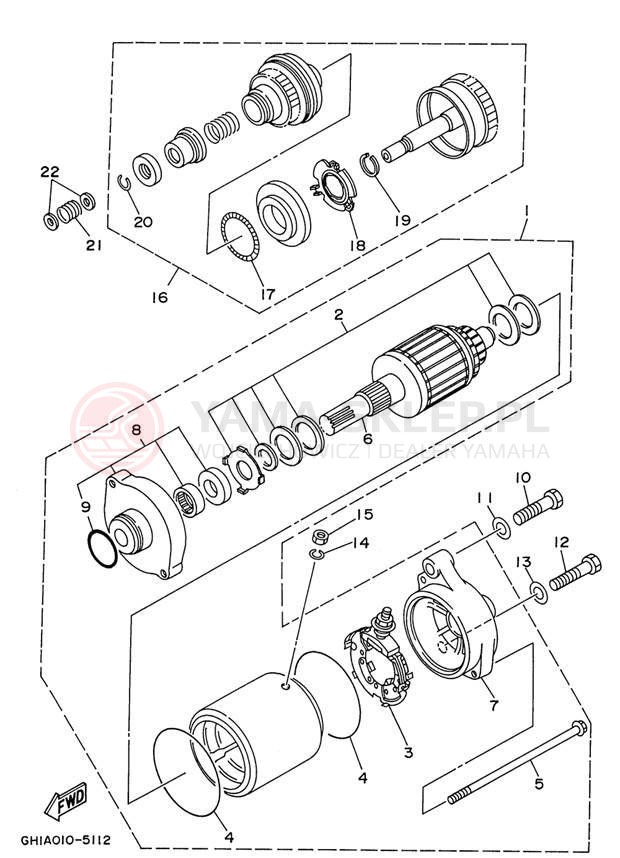 Schemat "rozrusznik" do Yamaha WAVE RAIDER 700 RA700BU