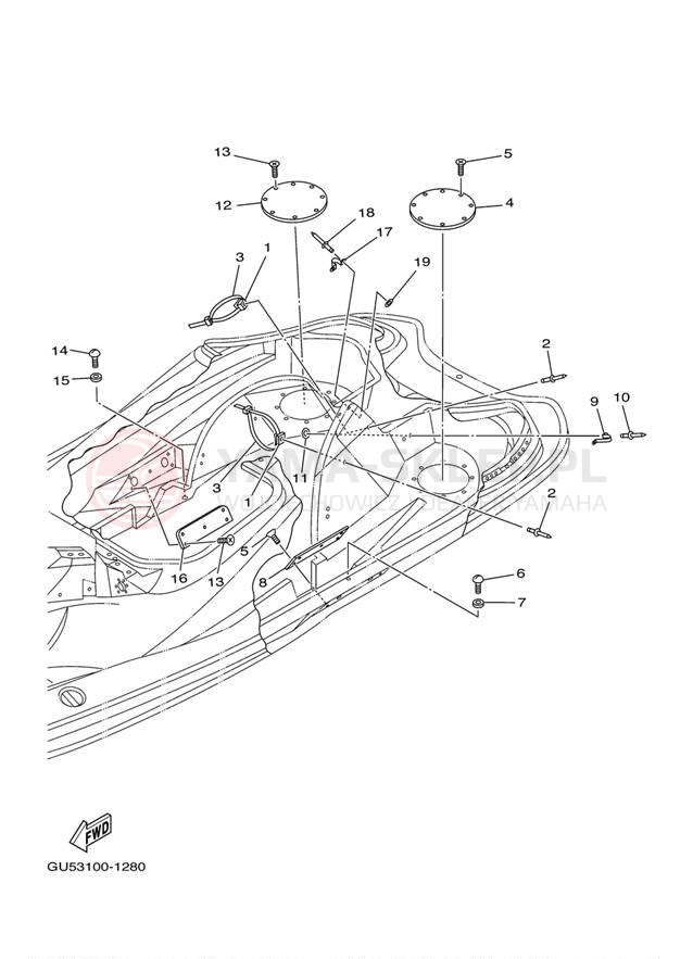 Schemat "STERN LOCKER" do Yamaha SUV1200 SV1200B