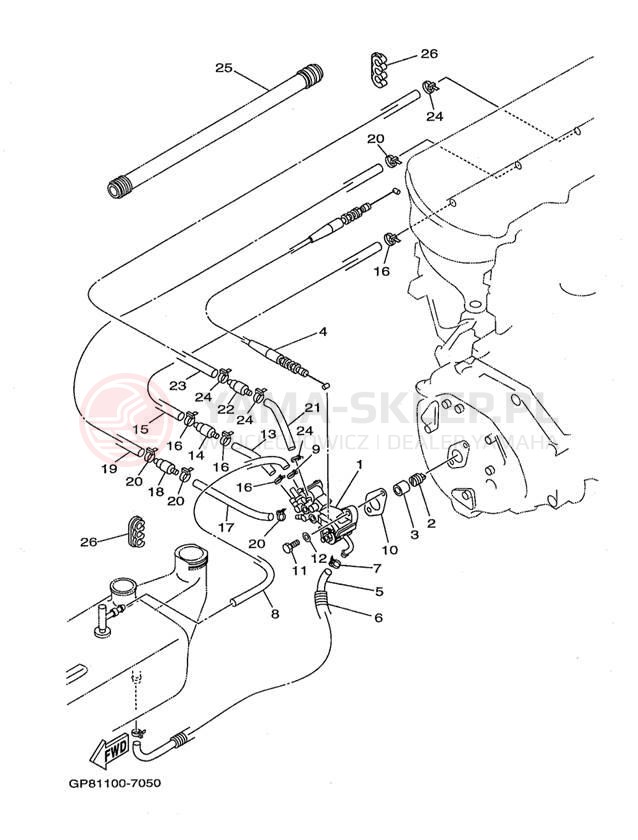 Schemat "Pompa olejowa" do Yamaha WAVE RUNNER GP1200 GP1200W