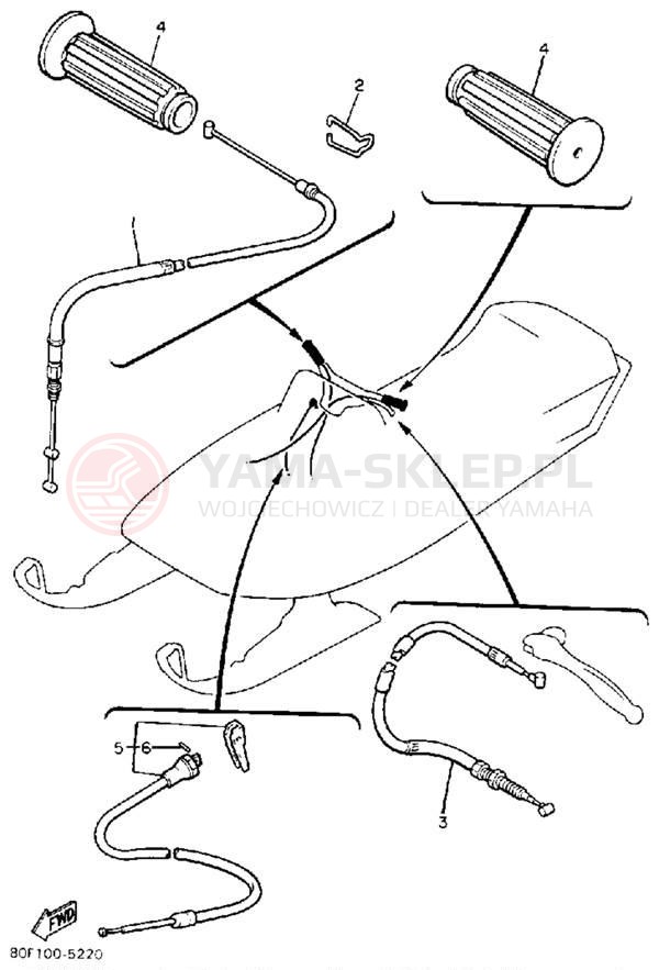 Schemat "Układ chlodzenia" do Yamaha BRAVO T (LONG TRACK) BR250TL