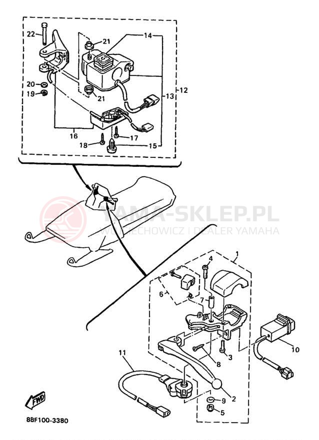 Schemat "Kierownica i osprzęt" do Yamaha PHAZER SS PZ480A