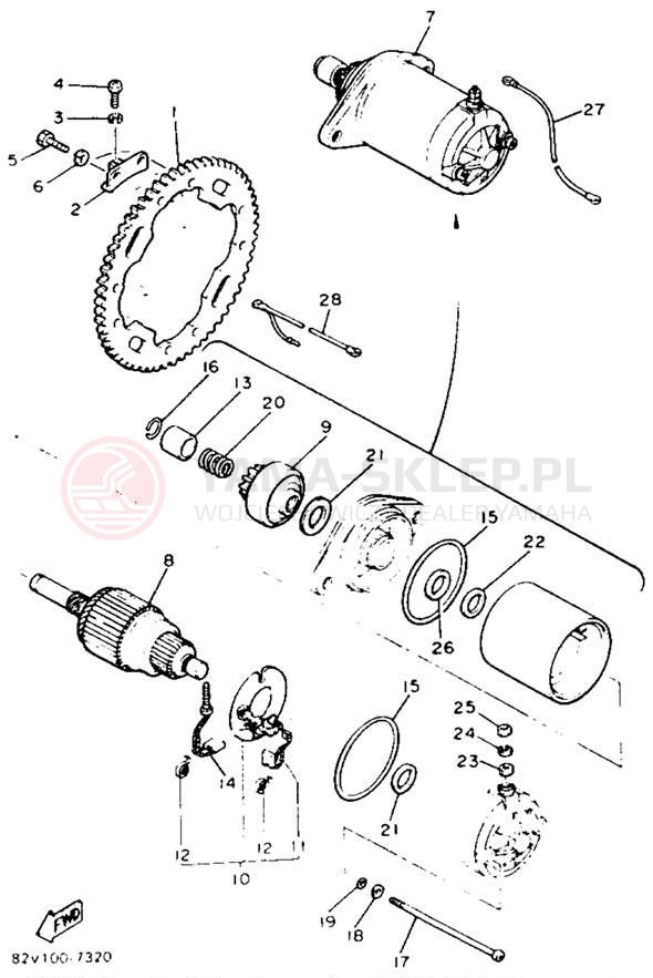 Schemat "rozrusznik" do Yamaha XLV XL540M
