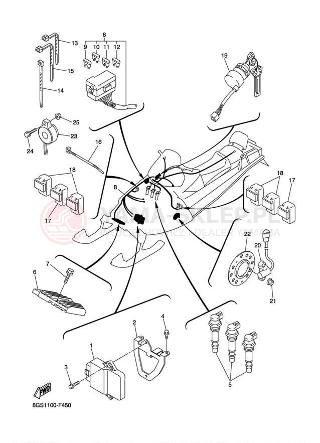 Schemat "układ elektryczny" do Yamaha VK PROFESSIONAL VK10W