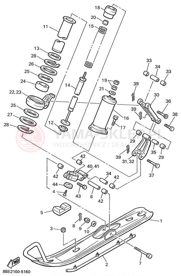 Schemat "płozy" do Yamaha OVATION LE CS340EC