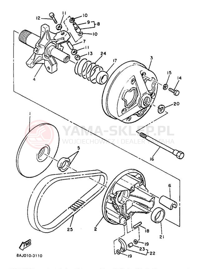 Schemat "PRIMARY SHEAVE" do Yamaha OVATION LE CS340EB