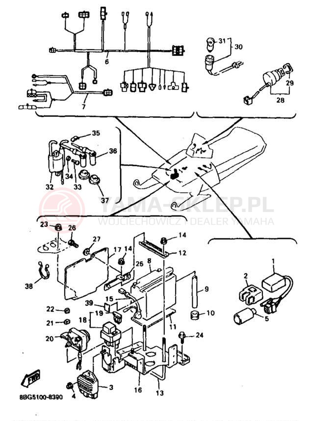 Schemat "układ elektryczny" do Yamaha PHAZER SS ELECTRIC PZ480EB