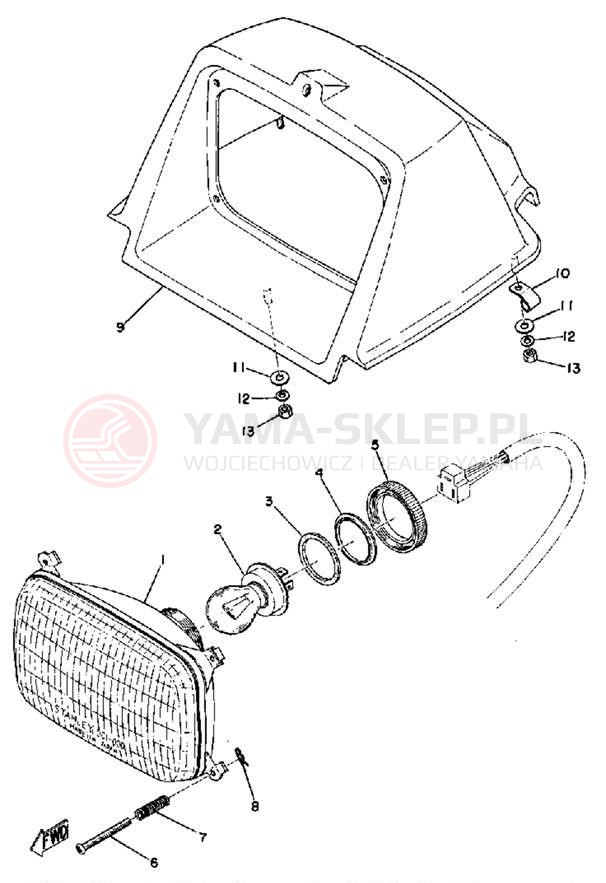 Schemat "Lampa przód" do Yamaha GPX338G/GPX433G