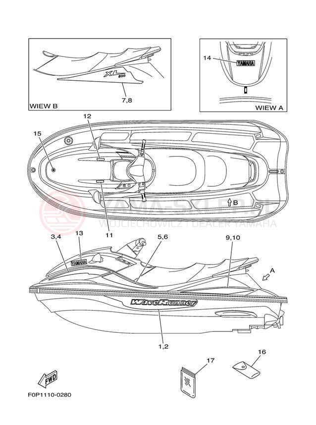 Schemat "Naklejki" do Yamaha XL800 XA800Y
