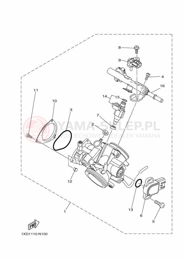 Schemat "Układ wtryskowy" do Yamaha VIKING EPS YXM700PFG/YXM700PFR