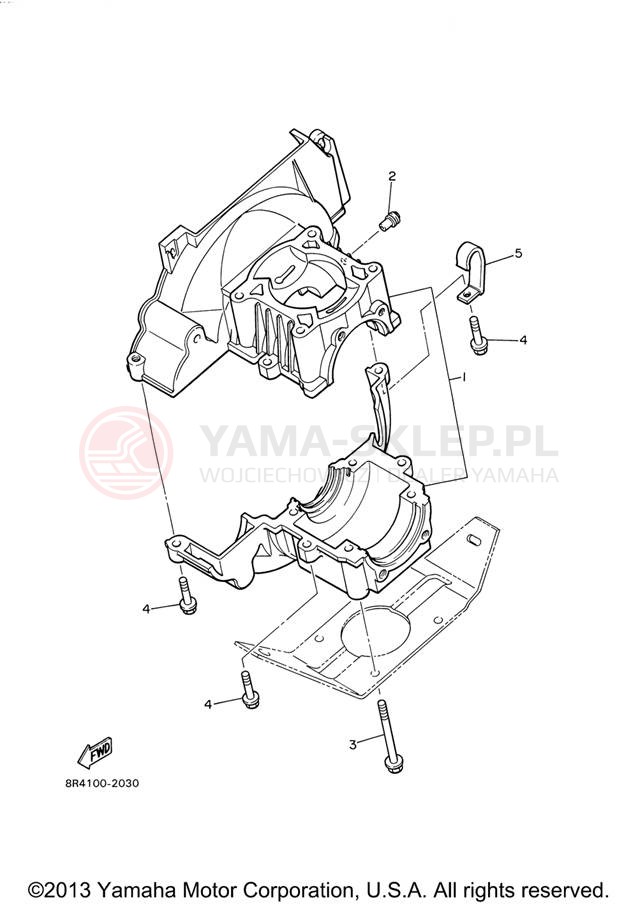 Schemat "Obudowa silnika" do Yamaha BR250TX