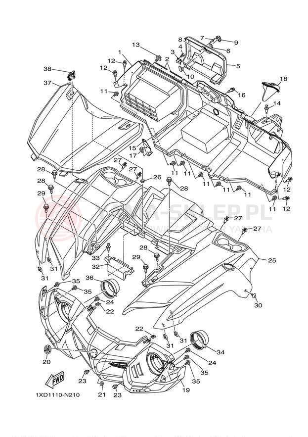 Schemat "Przedni błotnik" do Yamaha VIKING 700 YXM700DER