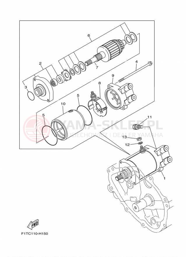 Schemat "rozrusznik" do Yamaha SX210 LAT1100CP/LAT1100DP