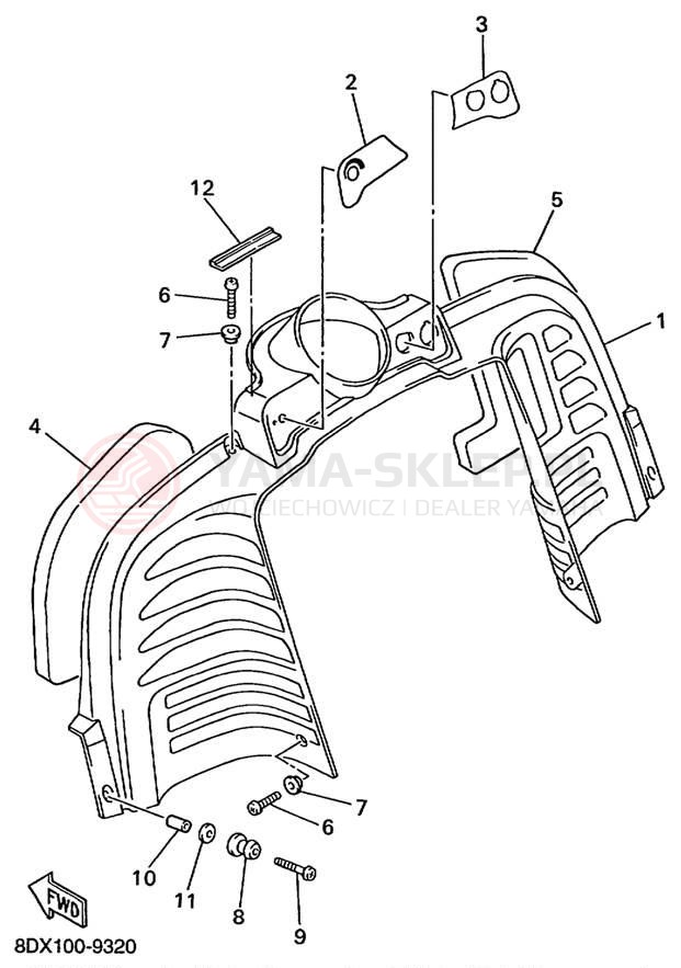 Schemat "INSTRUMENT PANEL" do Yamaha VENTURE 500 XL VT500XLC
