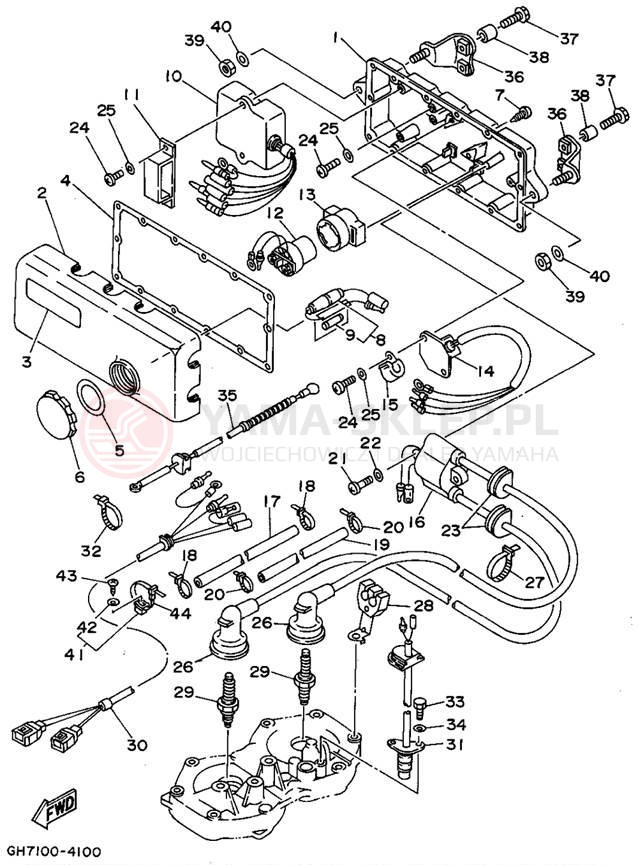 Schemat "układ elektryczny" do Yamaha SUPER JET SJ700S
