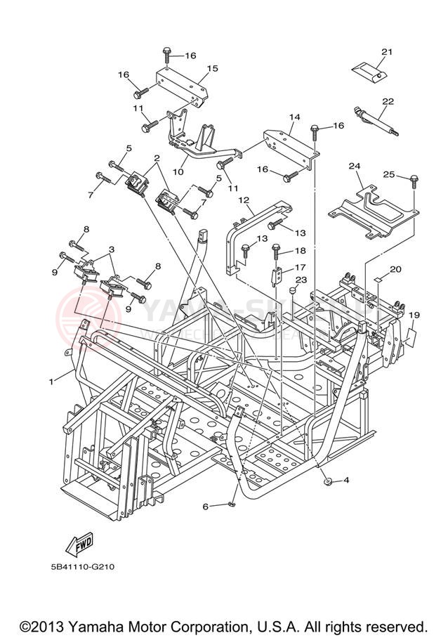 Schemat "rama" do Yamaha RHINO 700 FI HUNTER YXR70FHX