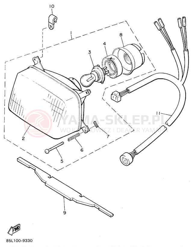 Schemat "Lampa przód" do Yamaha OVATION LE CS340EV