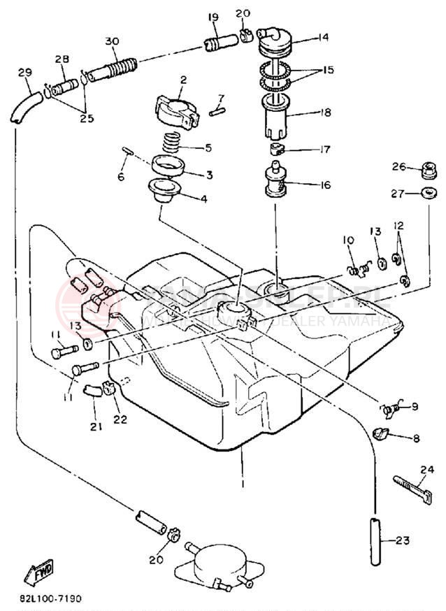 Schemat "zbiornik paliwa" do Yamaha PHAZER PZ480M