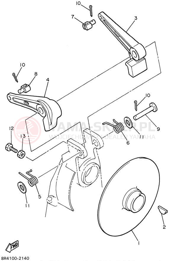 Schemat "hamulec" do Yamaha BRAVO LT BR250TD
