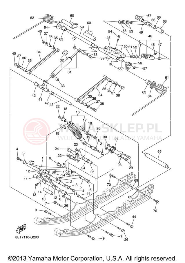 Schemat "Zawieszenie gąsiennicy" do Yamaha RS VENTURE RST90XR/RST90GTXS
