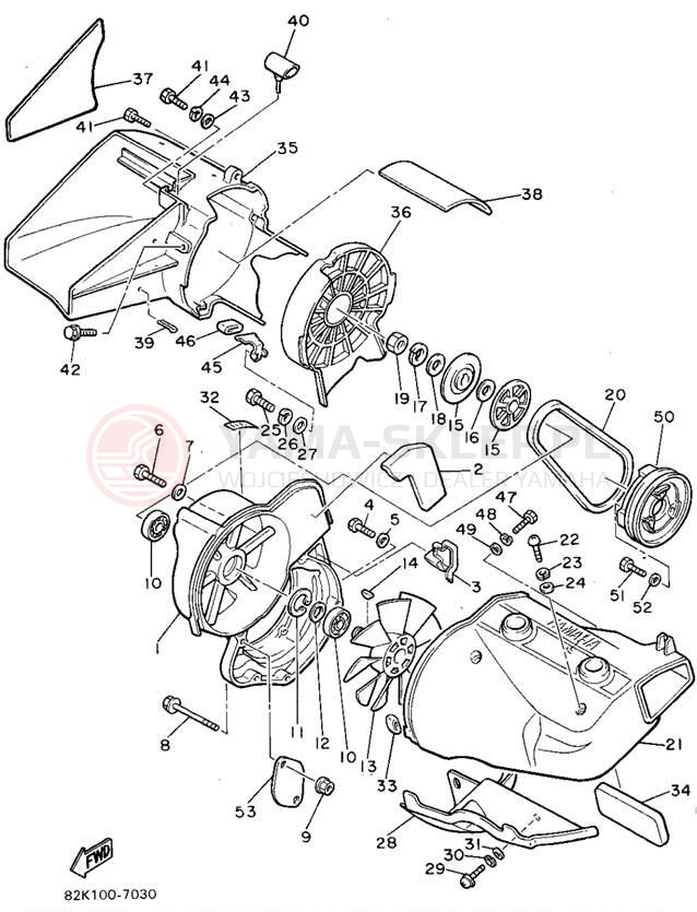 Schemat "Obudowa wentylatora" do Yamaha PHAZER II PZ480V