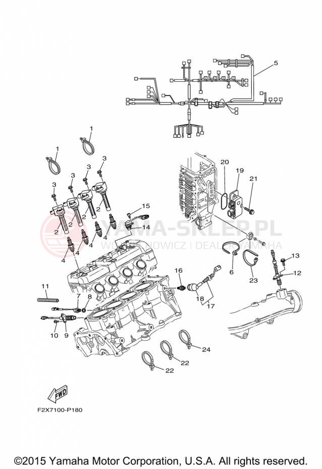 Schemat "układ elektryczny" do Yamaha WAVERUNNER VX VX1100CP