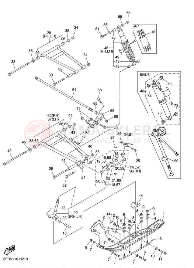 Schemat "płozy" do Yamaha APEX_RTX RX10RTRYB/RX10RYR