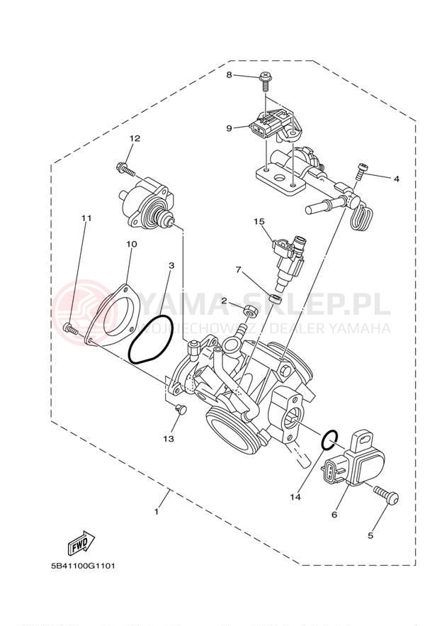Schemat "Wtrysk paliwa" do Yamaha RHINO 700 FI HUNTER YXR7FHY