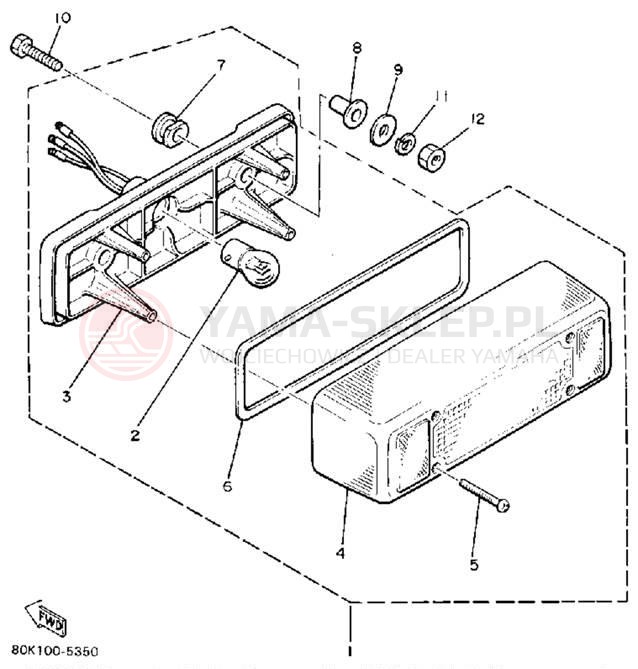 Schemat "lampa tył" do Yamaha PHAZER PZ480N