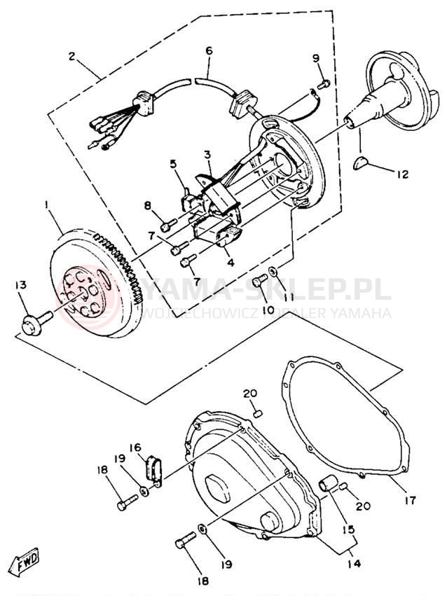 Schemat "prądnica" do Yamaha WAVERUNNER LX WR650R