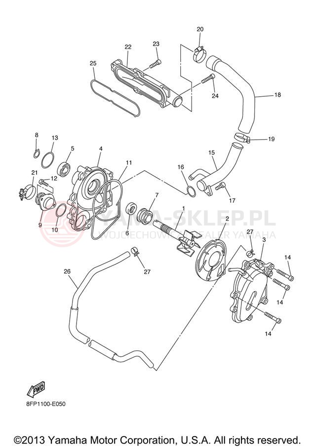 Schemat "Pompa wody" do Yamaha APEX MTX RX10MTXL