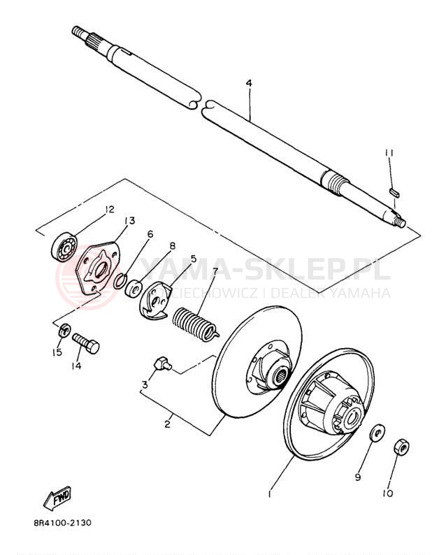 Schemat "Przeniesienie napędu" do Yamaha BRAVO LT BR250TA