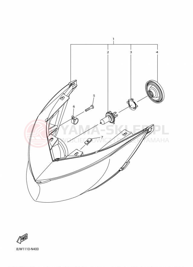 Schemat "Lampa przód" do Yamaha SRVIPER M TX 153 SR10M53FB