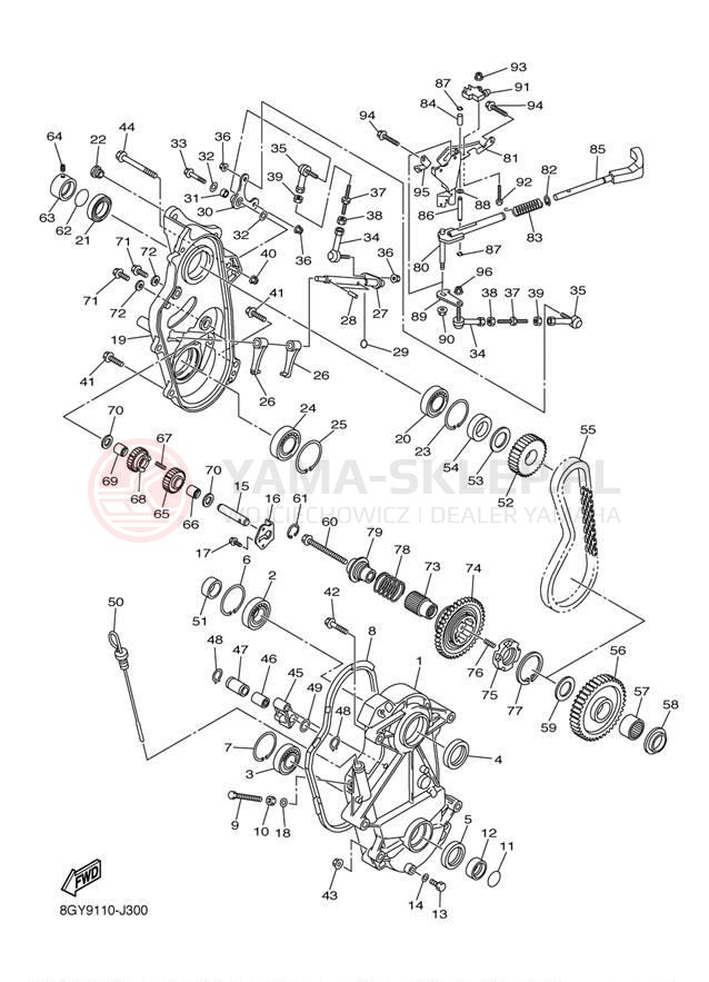 Schemat "Układ napędowy" do Yamaha APEX MTX RX10MTZW