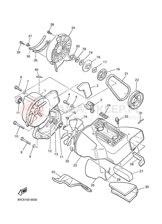 Schemat "Obudowa wentylatora" do Yamaha VK540 III VK540EJ