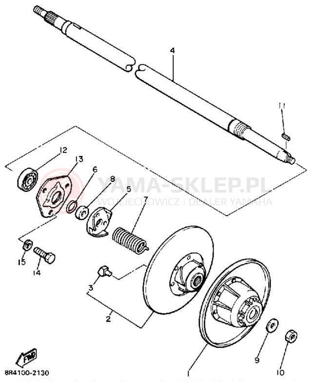 Schemat "Przeniesienie napędu" do Yamaha BRAVO T (LONG TRACK) BR250TL