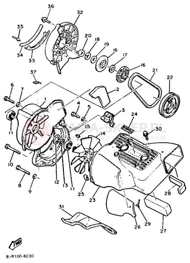Schemat "Obudowa wentylatora" do Yamaha XLV XL540N