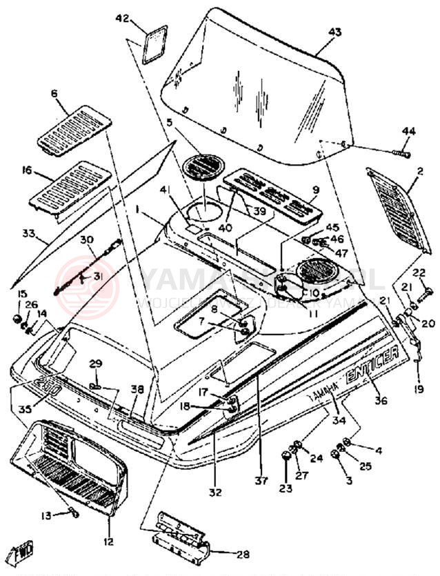 Schemat "SHROUD - WINDSHIELD" do Yamaha ET250D