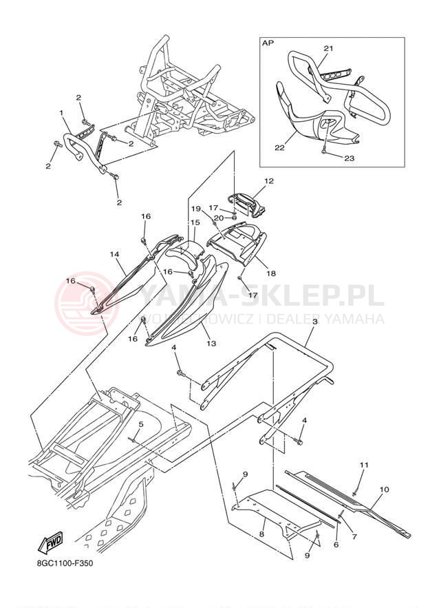 Schemat "zderzak" do Yamaha PHAZER GT PZ50GTW