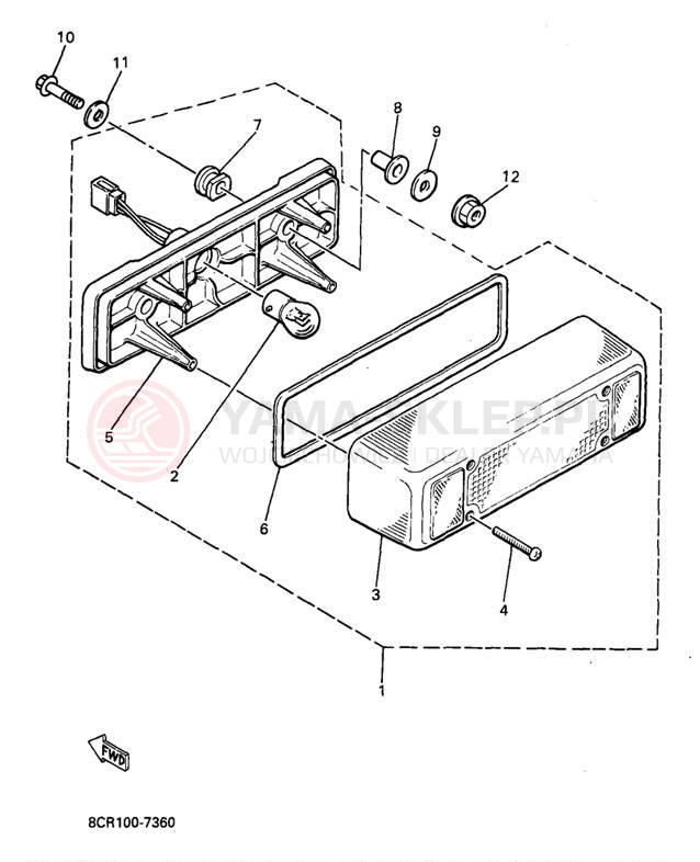 Schemat "lampa tył" do Yamaha VMAX 600 XT VX600XTA/VX500XTA
