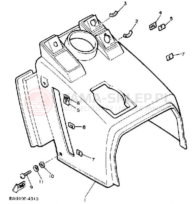 Schemat "INSTRUMENT PANEL" do Yamaha EXCEL III EC340H