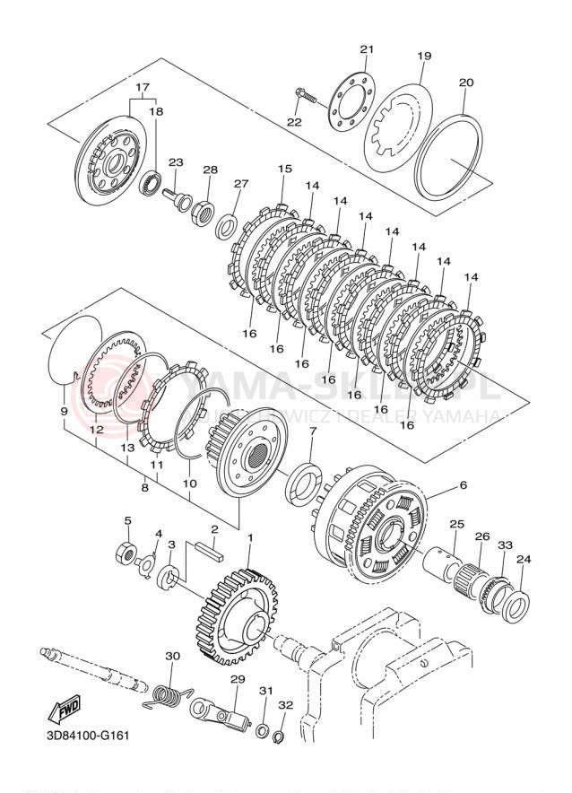 Schemat "sprzęgło" do Yamaha STRYKER XVS13CFCS/XVS13CFS