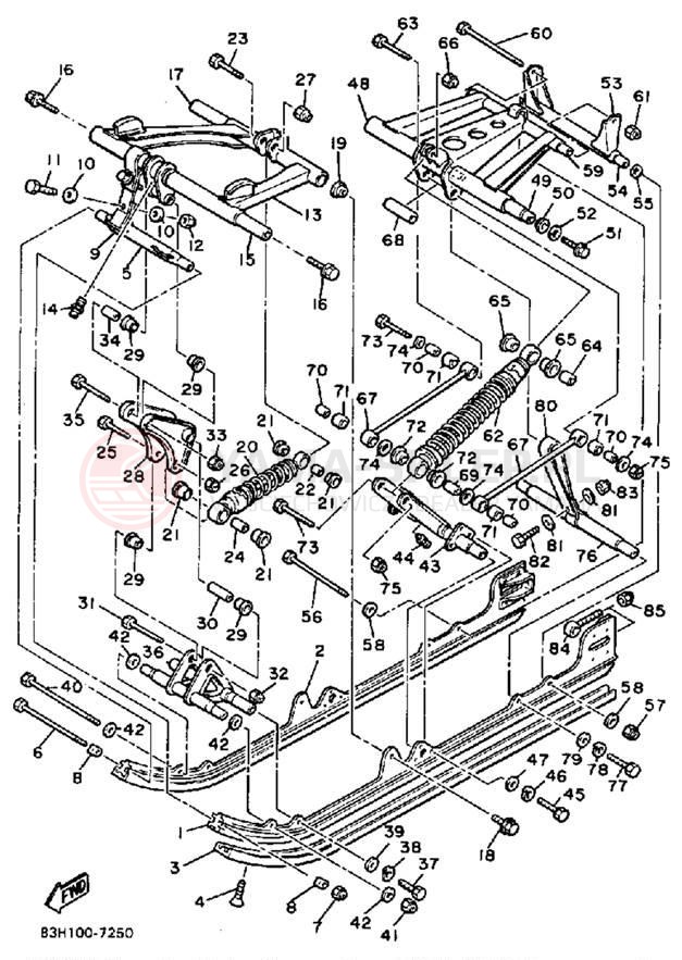 Schemat "Zawieszenie gąsiennicy" do Yamaha V-MAX VMX540L