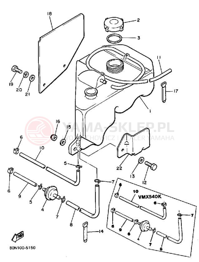 Schemat "Miska olejowa" do Yamaha V-MAX VMX540J