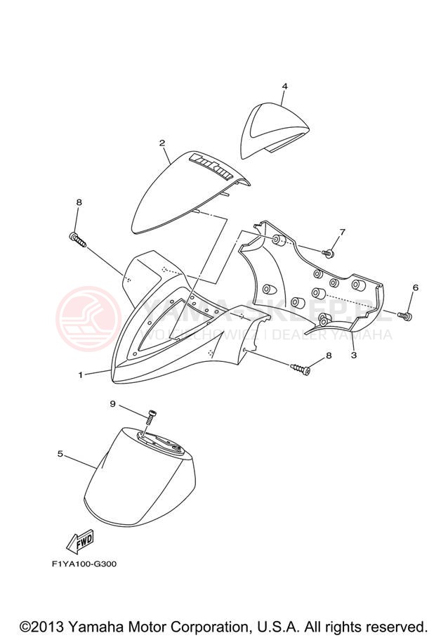 Schemat "Półki zawieszenia" do Yamaha (WAVERUNNER FX HO) FY1800J