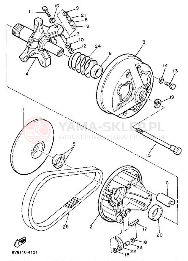 Schemat "PRIMARY SHEAVE" do Yamaha SRV SR540N