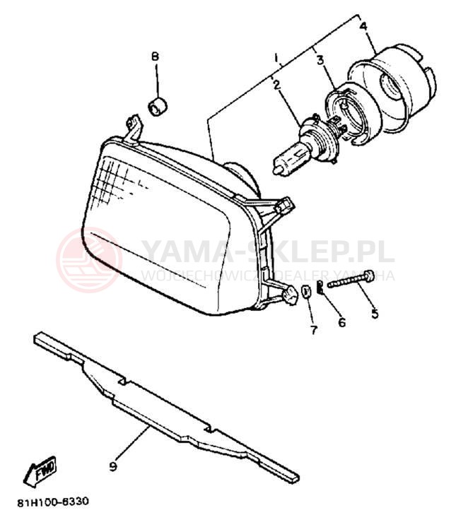 Schemat "Lampa przód" do Yamaha EXCITER EX570N
