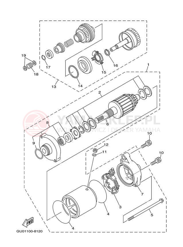 Schemat "rozrusznik" do Yamaha GP800 GP800Y